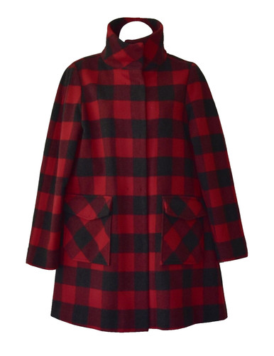 Giacca parka lana quadri - parka,